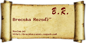 Brecska Rezső névjegykártya